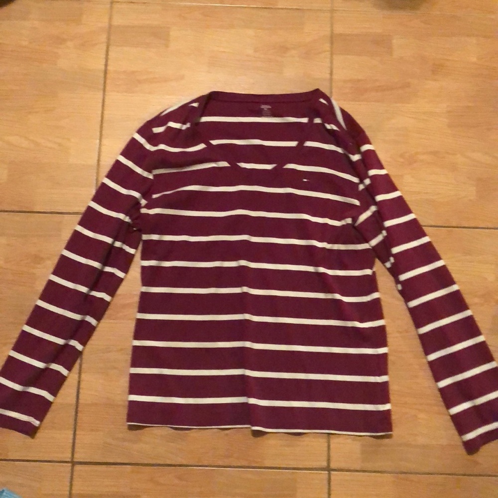 Tommy Hilfiger wine and white stripped, soft